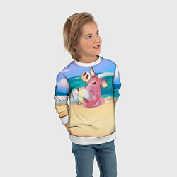 Свитшот детский Свинка на пляже хохочет, цвет: 3D-белый — фото 2
