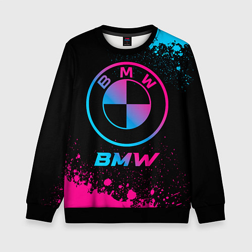 Детский свитшот BMW - neon gradient / 3D-Черный – фото 1