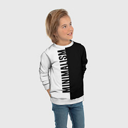 Свитшот детский MINIMALISM - BLACK AND WHITE, цвет: 3D-белый — фото 2