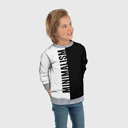 Свитшот детский MINIMALISM - BLACK AND WHITE, цвет: 3D-меланж — фото 2