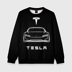 Свитшот детский Tesla white light, цвет: 3D-черный
