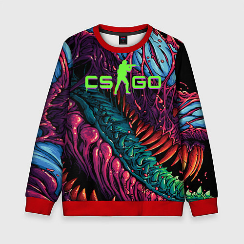 Детский свитшот CS GO - HYPERBEAST / 3D-Красный – фото 1