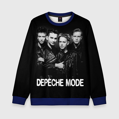 Детский свитшот Depeche Mode - black & white portrait / 3D-Синий – фото 1