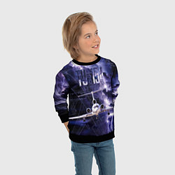 Свитшот детский Ту-154 Ночные полет, цвет: 3D-черный — фото 2