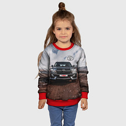 Свитшот детский Toyota Land Cruiser in the mountains, цвет: 3D-красный — фото 2