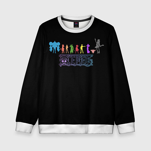 Детский свитшот ВАН ПИС АНИМЕ ПЕРСОНАЖИ / 3D-Белый – фото 1