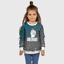 Свитшот детский Green day - брызги, цвет: 3D-белый — фото 2