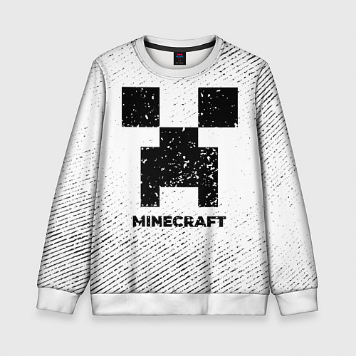 Детский свитшот Minecraft с потертостями на светлом фоне / 3D-Белый – фото 1