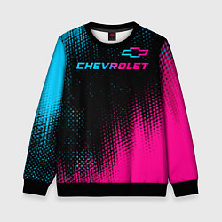 Свитшот детский Chevrolet - neon gradient: символ сверху, цвет: 3D-черный