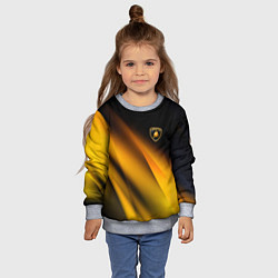Свитшот детский Ламборгини - желтая абстракция, цвет: 3D-меланж — фото 2