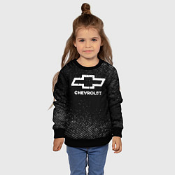 Свитшот детский Chevrolet с потертостями на темном фоне, цвет: 3D-черный — фото 2