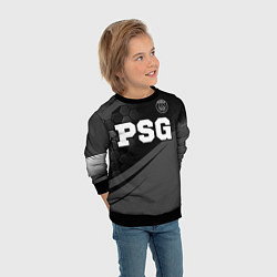 Свитшот детский PSG sport на темном фоне: символ сверху, цвет: 3D-черный — фото 2