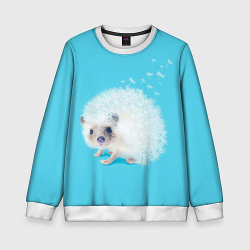 Детский свитшот Белый ежик одуванчик / 3D-Белый – фото 1