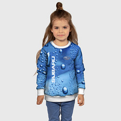 Свитшот детский Subaru - капли, цвет: 3D-белый — фото 2