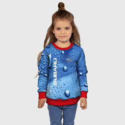 Свитшот детский Subaru - капли, цвет: 3D-красный — фото 2