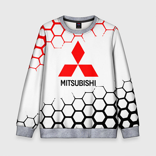 Детский свитшот Mitsubishi - логотип / 3D-Меланж – фото 1