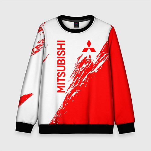 Детский свитшот Mitsubishi - красная текстура / 3D-Черный – фото 1