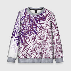 Свитшот детский Фиолетовые мандалы, цвет: 3D-меланж