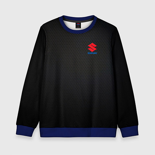Детский свитшот Suzuki - карбон / 3D-Синий – фото 1