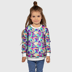 Свитшот детский Геометрия абстрактный паттерн, цвет: 3D-белый — фото 2