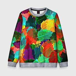 Свитшот детский Colored leaves, цвет: 3D-меланж
