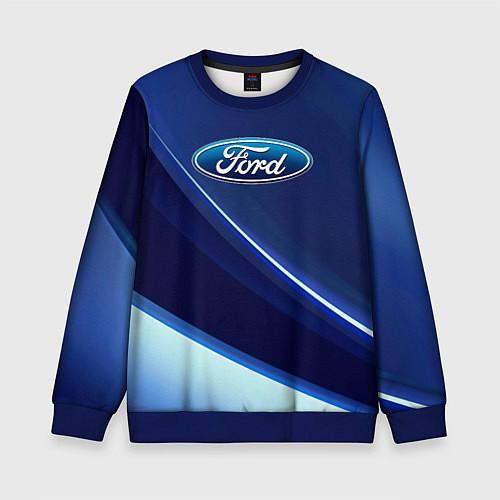 Детский свитшот Ford - абстракция / 3D-Синий – фото 1
