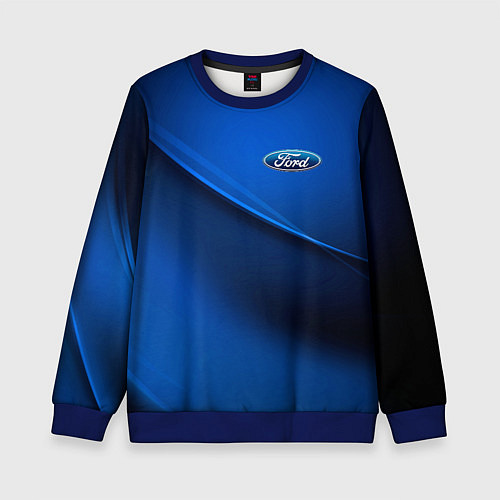 Детский свитшот Ford - синяя абстракция / 3D-Синий – фото 1