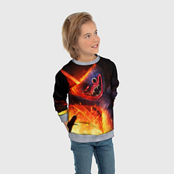 Свитшот детский Хагги Вагги в огне, цвет: 3D-меланж — фото 2