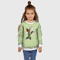 Свитшот детский Одинокая колибри, цвет: 3D-белый — фото 2