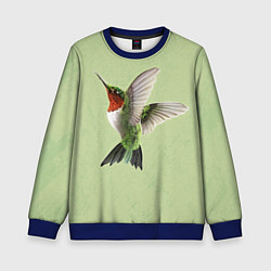 Свитшот детский Одинокая колибри, цвет: 3D-синий