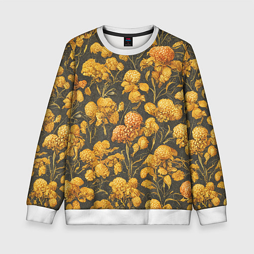 Детский свитшот Цветы в викторианском стиле / 3D-Белый – фото 1