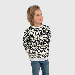 Свитшот детский Тигровый полосатый узор-черные, бежевые полосы на, цвет: 3D-белый — фото 2