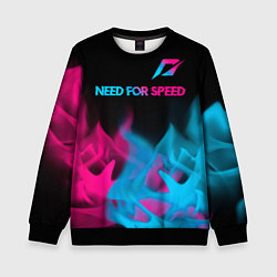 Детский свитшот Need for Speed - neon gradient: символ сверху