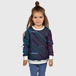 Свитшот детский Неоновая трёхмерная мозаика, цвет: 3D-белый — фото 2
