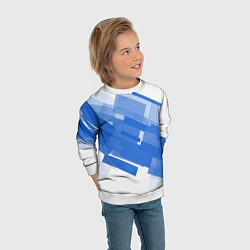 Свитшот детский Геометрия в синем, цвет: 3D-белый — фото 2