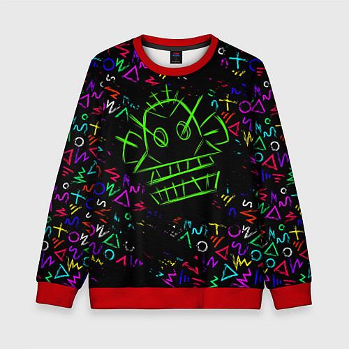 Детский свитшот League Of Legends: Arcane neon / 3D-Красный – фото 1