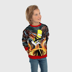 Свитшот детский Барт Симпсон - соло на гитаре, цвет: 3D-красный — фото 2