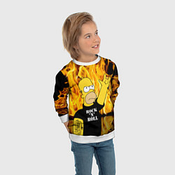 Свитшот детский Homer Simpson - Rock n Roll!, цвет: 3D-белый — фото 2