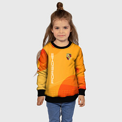 Свитшот детский Porsche Жёлтая абстракция, цвет: 3D-черный — фото 2