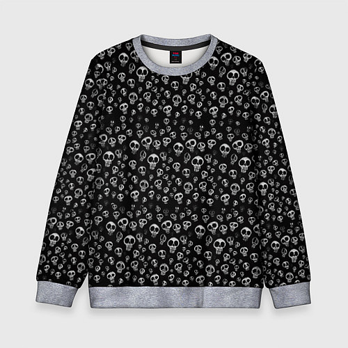 Детский свитшот Черепки - покарябанные / 3D-Меланж – фото 1
