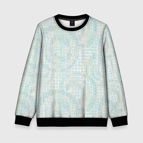 Детский свитшот Круги на клетчатом серо-белом фоне / 3D-Черный – фото 1