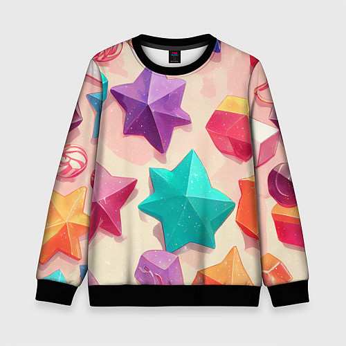 Детский свитшот Сладости в стиле аниме / 3D-Черный – фото 1