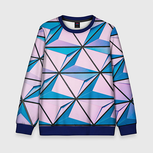 Детский свитшот Абстрактные геометрические панели / 3D-Синий – фото 1