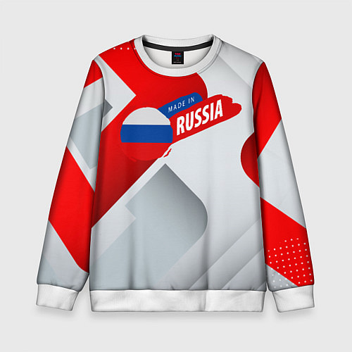 Детский свитшот Welcome to Russia red & white / 3D-Белый – фото 1