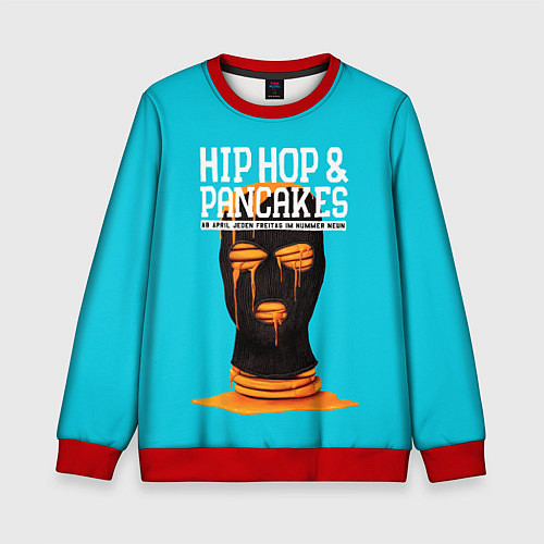 Детский свитшот Balaclava hip-hop and pancakes / 3D-Красный – фото 1