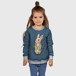 Свитшот детский Кролик с фонариком, цвет: 3D-меланж — фото 2
