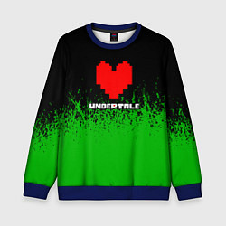 Свитшот детский Undertale - зеленая трава, цвет: 3D-синий