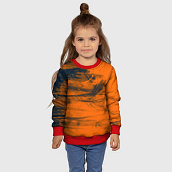 Свитшот детский Абстрактная оранжевая поверхность и чёрные тени, цвет: 3D-красный — фото 2