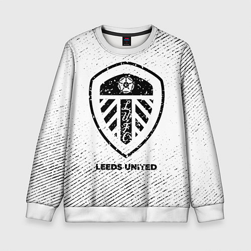 Детский свитшот Leeds United с потертостями на светлом фоне / 3D-Белый – фото 1