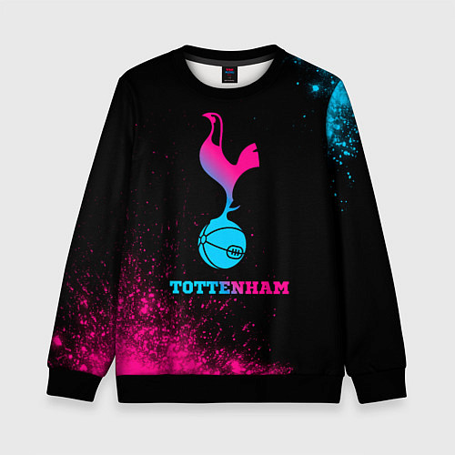 Детский свитшот Tottenham - neon gradient / 3D-Черный – фото 1